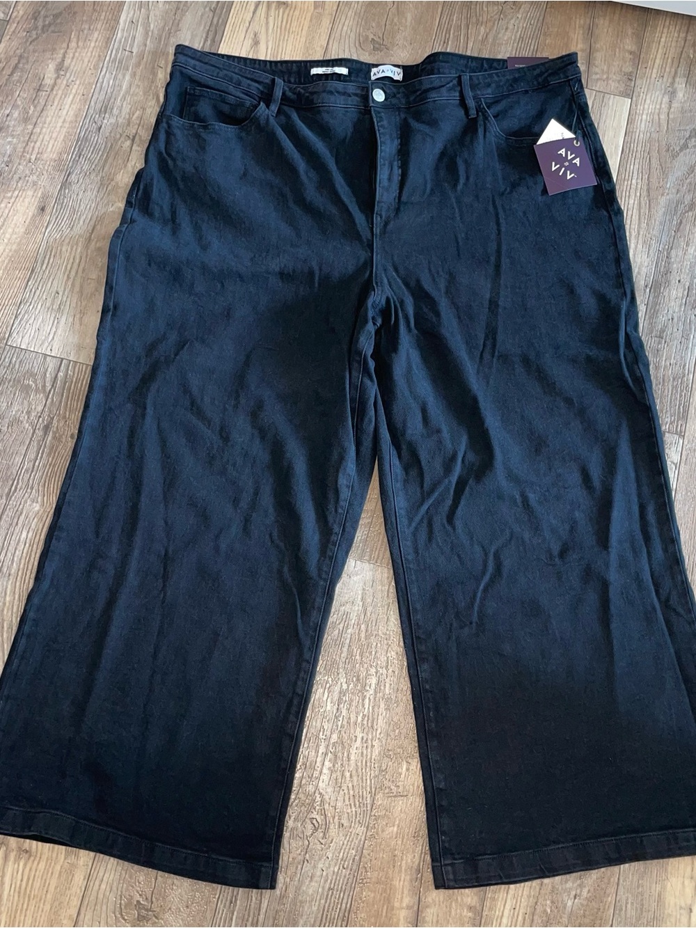 Ava & Viv Black Wide-Leg Women's Jeans